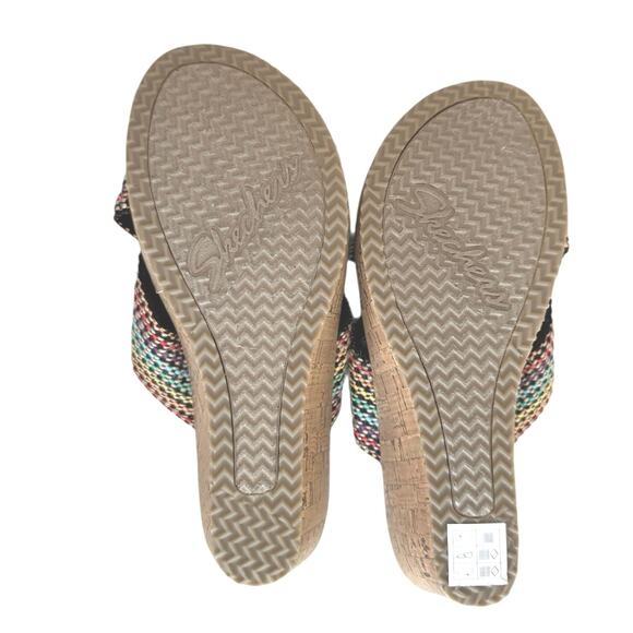 Skechers Women’s Cali Beverlee Delighted Wedge Sandals Size 9 Multicolor - Picture 8 of 9